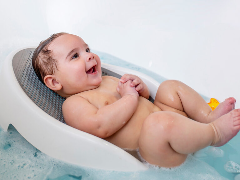 cute baby in bath